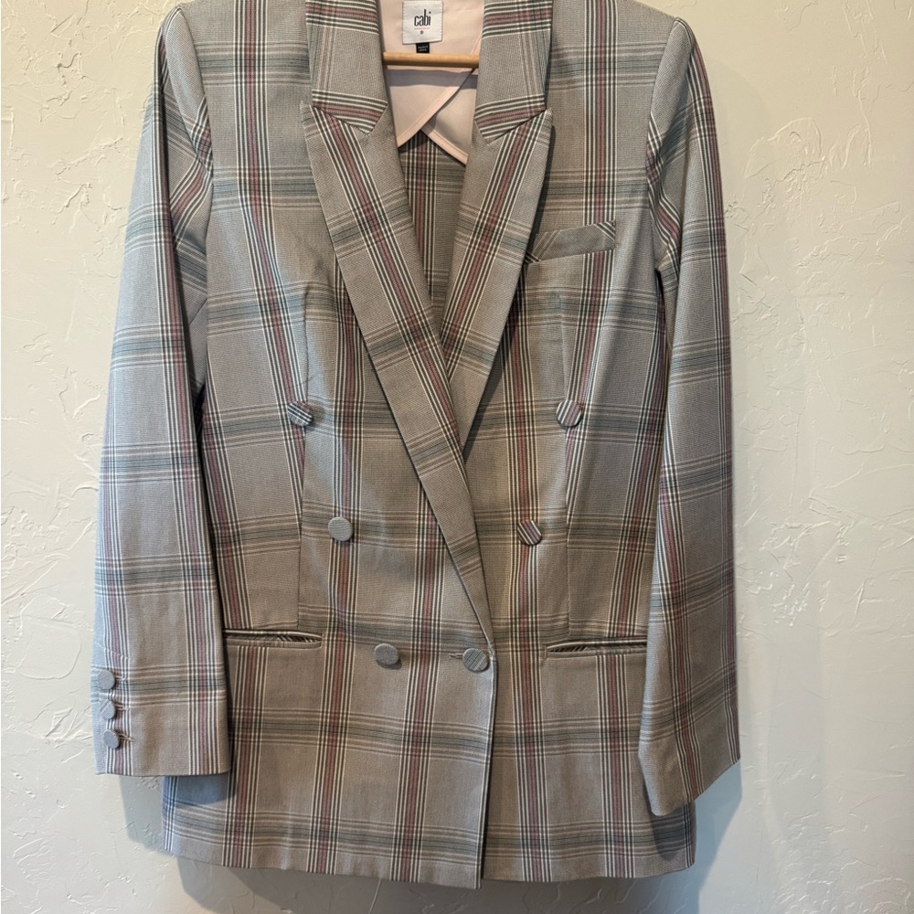 CAbi Gray Double Breasted Blazer